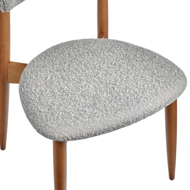 Стул Lucas светло-серый букле с ножками цвета орех Стул Lucas светло-серый букле с ножками цвета орех