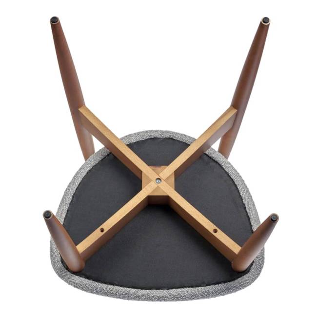 Стул Lucas светло-серый букле с ножками цвета орех Стул Lucas светло-серый букле с ножками цвета орех