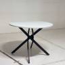 Стол ДАРИО D100 Белый, стекло/ Черный каркас М-City
