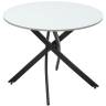 Стол ДАРИО D100 Белый, стекло/ Черный каркас М-City