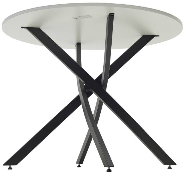 Стол ДАРИО D100 Белый, стекло/ Черный каркас М-City