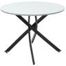 Стол ДАРИО D100 Белый, стекло/ Черный каркас М-City