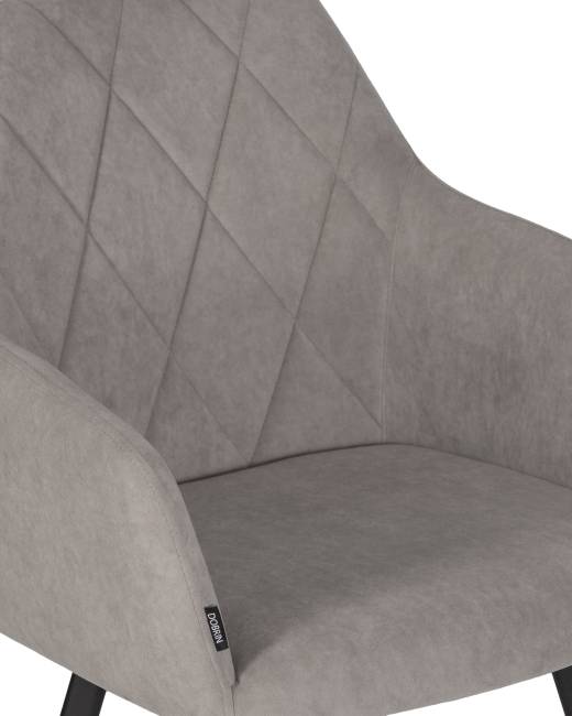 Стул обеденный DOBRIN ROBY, ЭМАЛЬ ЧЕРНЫЙ МУАР велюр Catania Cocoa