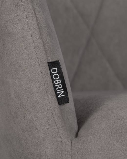 Стул обеденный DOBRIN ROBY, ЭМАЛЬ ЧЕРНЫЙ МУАР велюр Catania Cocoa