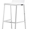 Стул барный пластиковый Kuadra сатинированный стальной, белый 470х550х1085 мм