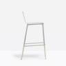 Стул барный пластиковый Kuadra сатинированный стальной, белый 470х550х1085 мм