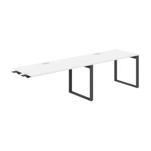 AG.195.WH.L.72.AN / Рабочая станция комбо s-b-s 2800х700х750 / профиль О-образный: 70х20 антрацит; лючок: серебро; столешница: белый