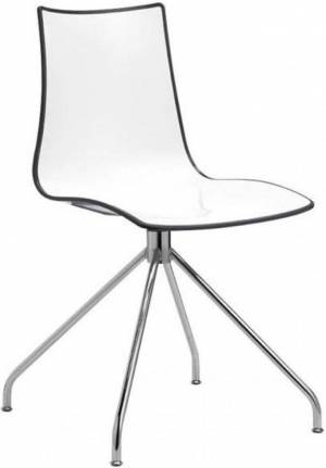 Стул пластиковый Zebra Bicolore хром, белый, антрацит 460х530х830 мм