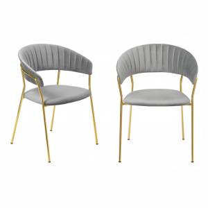 Комплект из 2-х стульев Turin серый, золотые ножки