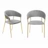 Комплект из 2-х стульев Turin серый, золотые ножки