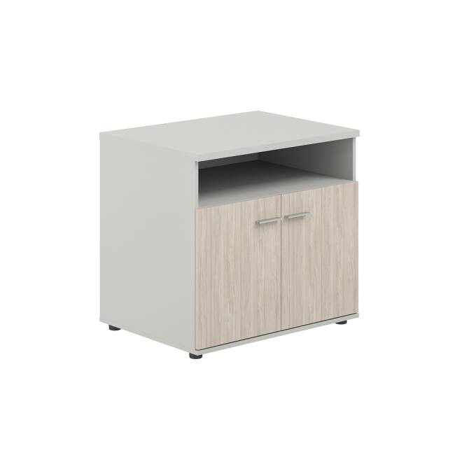 SG.631.SH.OL / Тумба сервисная 802х600х750 с нишей, 2 фасадами / корпус: серый бархат; фасады: дуб светлый