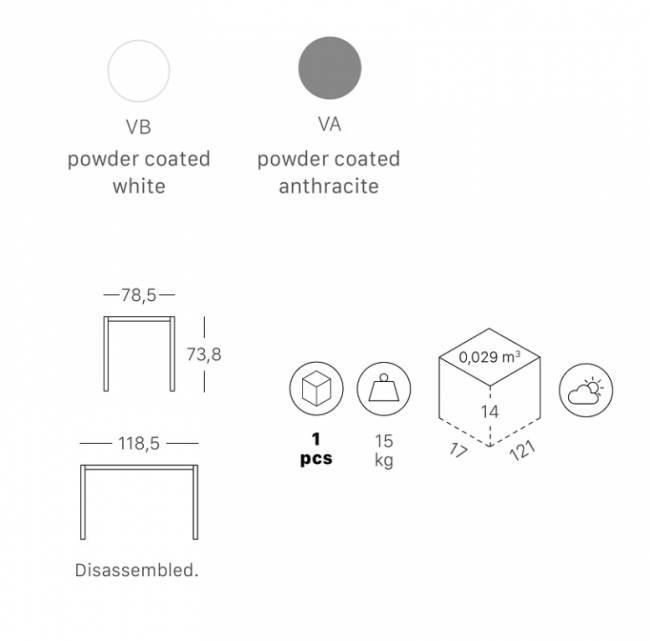 Подстолье металлическое Frame антрацит 1185х785х738 мм