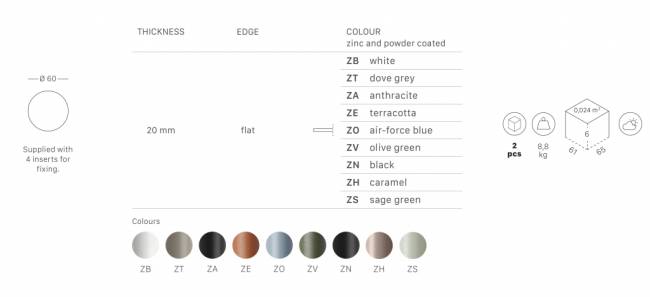 Столешница металлическая Steel для подстолья Tripe Folding оливковый Ø600х20 мм