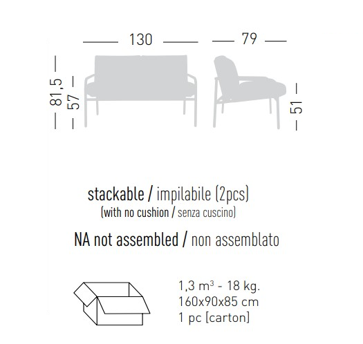 Диван двухместный Pilar Sofa 1300х790х815 мм Диван двухместный Pilar Sofa 1300х790х815 мм