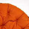 Кресло PAPASAN/ПАПАСАН 23/01 W  /с подушкой/ диаметр подушки 122 см, 115х101х104 см, Antique brown (античный черно-коричневый), ткань Оранжевый, Antique brown (античный черно-коричневый)