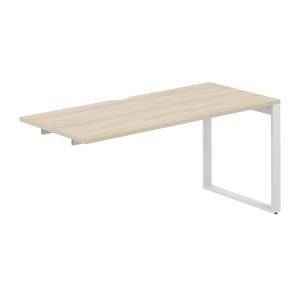 AG.186.AR.V.72.WH / Секция рабочей станции 1600х700х750 / профиль О-образный: 70х20 белый; столешница с вырезом; столешница: акация равелло