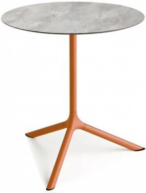 Стол ламинированный обеденный Tripe Maxi терракотовый, каменный Ø800х740 мм