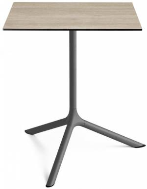 Стол ламинированный обеденный Tripe Maxi антрацит, состаренный дуб тортора 700х700х740 мм