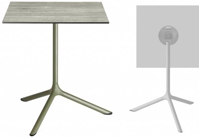 Стол ламинированный обеденный складной Tripe Maxi Folding оливковый, состаренный серый дуб 700х700х740 мм Стол ламинированный обеденный складной Tripe Maxi Folding оливковый, состаренный серый дуб 700х700х740 мм