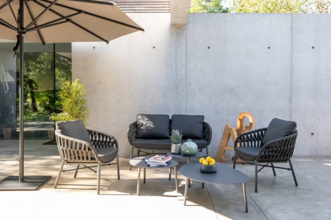 Столик металлический кофейный Island антрацит 1000х700х340 мм