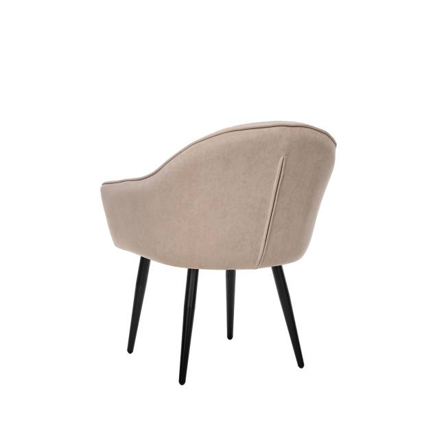 Стул с подлокотниками Leset Вайд, каркас Черный, велюр Бежевый Бежевый Черный