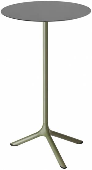 Стол ламинированный барный Tripe оливковый, антрацит Ø600х1100 мм