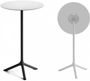 Стол ламинированный барный складной Tripe Folding черный, белый Ø600х1100 мм