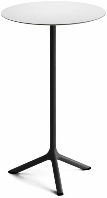 Стол ламинированный барный складной Tripe Folding черный, белый Ø600х1100 мм