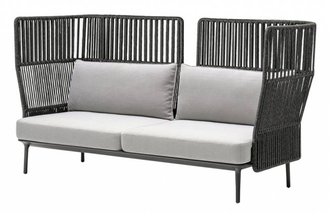 Диван плетеный Reva Cocoon антрацит, серый 2170х880х1150 мм Диван плетеный Reva Cocoon антрацит, серый 2170х880х1150 мм