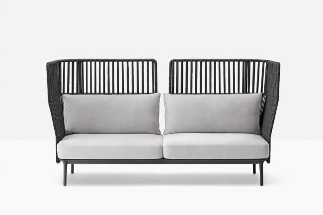 Диван плетеный Reva Cocoon антрацит, серый 2170х880х1150 мм Диван плетеный Reva Cocoon антрацит, серый 2170х880х1150 мм