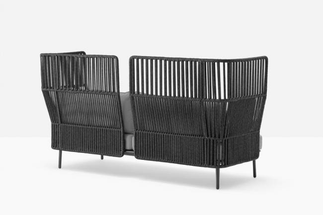 Диван плетеный Reva Cocoon антрацит, серый 2170х880х1150 мм Диван плетеный Reva Cocoon антрацит, серый 2170х880х1150 мм