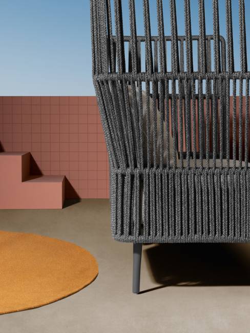 Диван плетеный Reva Cocoon антрацит, серый 2170х880х1150 мм Диван плетеный Reva Cocoon антрацит, серый 2170х880х1150 мм