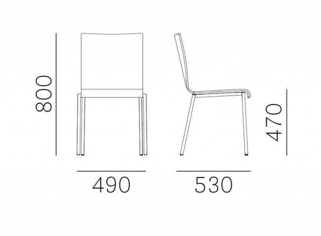 Стул деревянный c обивкой Kuadra XL 490х530х800 мм