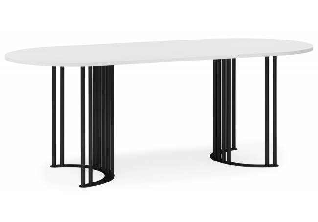 Хьюго О 200 х 90 белая шагрень пленка / черные ноги