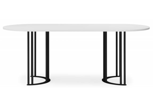 Хьюго О 200 х 90 белая шагрень пленка / черные ноги