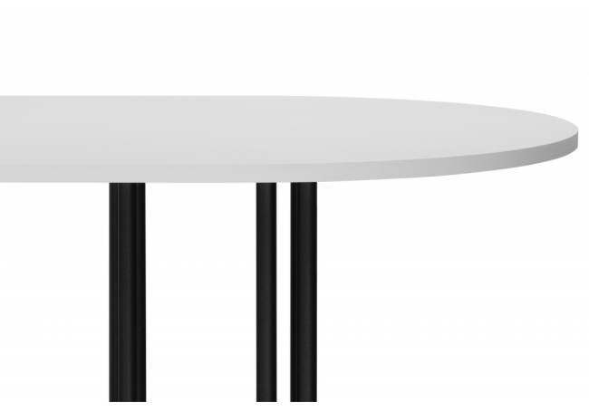 Хьюго О 200 х 90 белая шагрень пленка / черные ноги