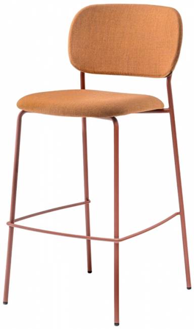 Стул барный с обивкой Jazz терракотовый, оранжевый 475х525х1015 мм Стул барный с обивкой Jazz терракотовый, оранжевый 475х525х1015 мм