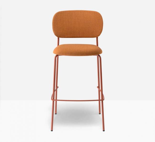 Стул барный с обивкой Jazz терракотовый, оранжевый 475х525х1015 мм Стул барный с обивкой Jazz терракотовый, оранжевый 475х525х1015 мм