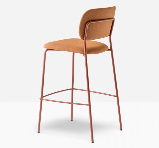 Стул барный с обивкой Jazz терракотовый, оранжевый 475х525х1015 мм Стул барный с обивкой Jazz терракотовый, оранжевый 475х525х1015 мм