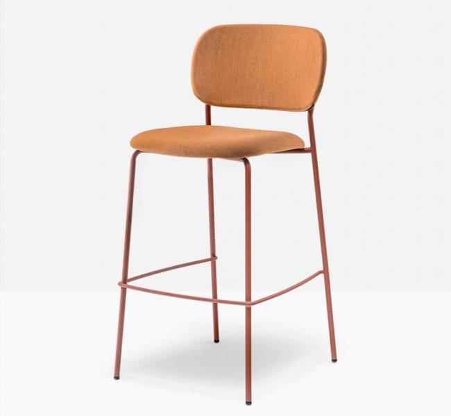 Стул барный с обивкой Jazz терракотовый, оранжевый 475х525х1015 мм Стул барный с обивкой Jazz терракотовый, оранжевый 475х525х1015 мм