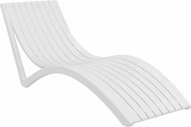 Шезлонг-лежак пластиковый Slim белый 1800х720х700 мм