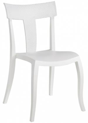 Стул пластиковый Toro-S Rattan белый 490х550х840 мм