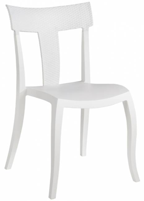 Стул пластиковый Toro-S Rattan белый 490х550х840 мм