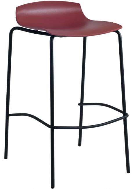 Табурет пластиковый барный X-Treme BSS Pro черный, кирпично-красный 520х510х830 мм