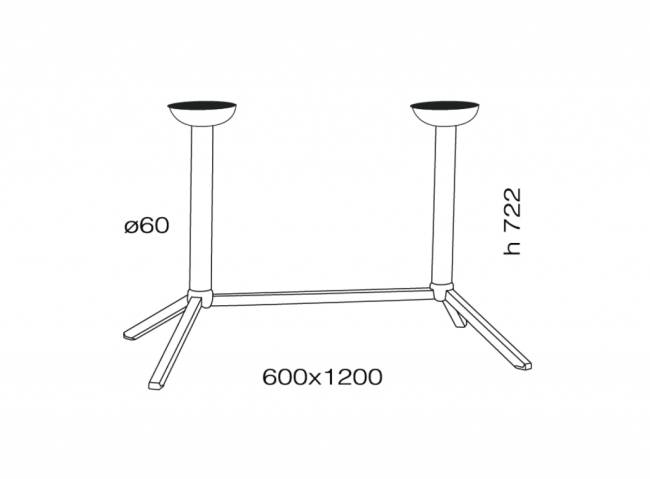Подстолье металлическое двойное складное Time 314 1200х600х722 мм Подстолье металлическое двойное складное Time 314 1200х600х722 мм