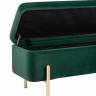 Банкетка Болейн с ящиком велюр зеленый