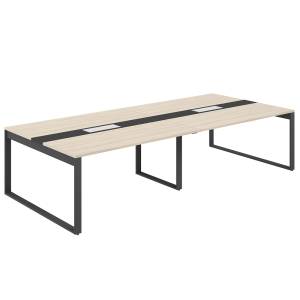 AG.2-3216.AR.72.AN.AN / Стол для переговоров 3200х1638х750 / профиль О-образный: 70х20 антрацит; лючок: серебро; столешница: ак.равелло вставка антрацит