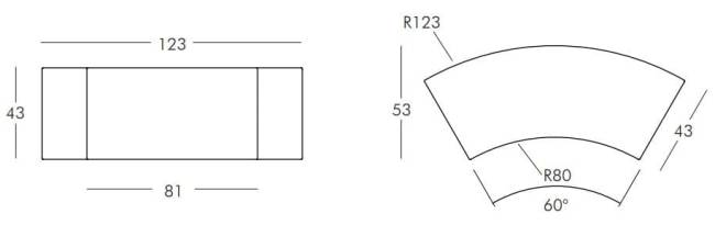 Скамья модульная светящаяся уличная Snake Lighting OUT белый 1230x530x430 мм