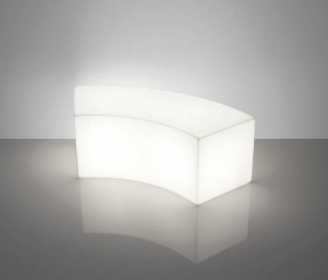 Скамья модульная светящаяся уличная Snake Lighting OUT белый 1230x530x430 мм