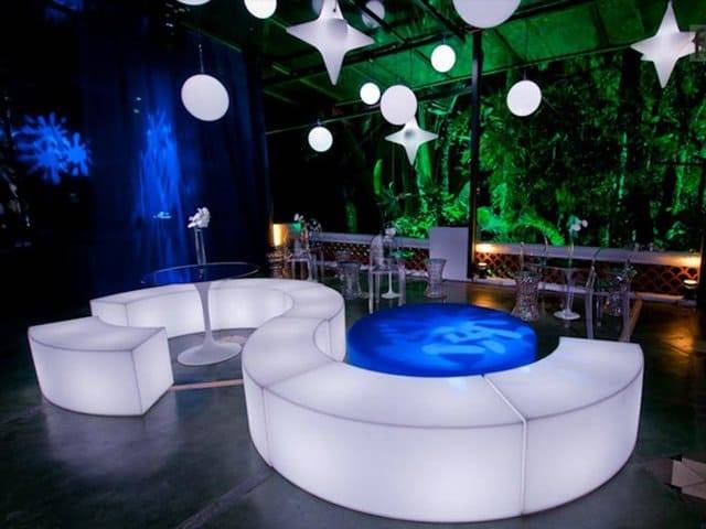 Скамья модульная светящаяся уличная Snake Lighting OUT белый 1230x530x430 мм